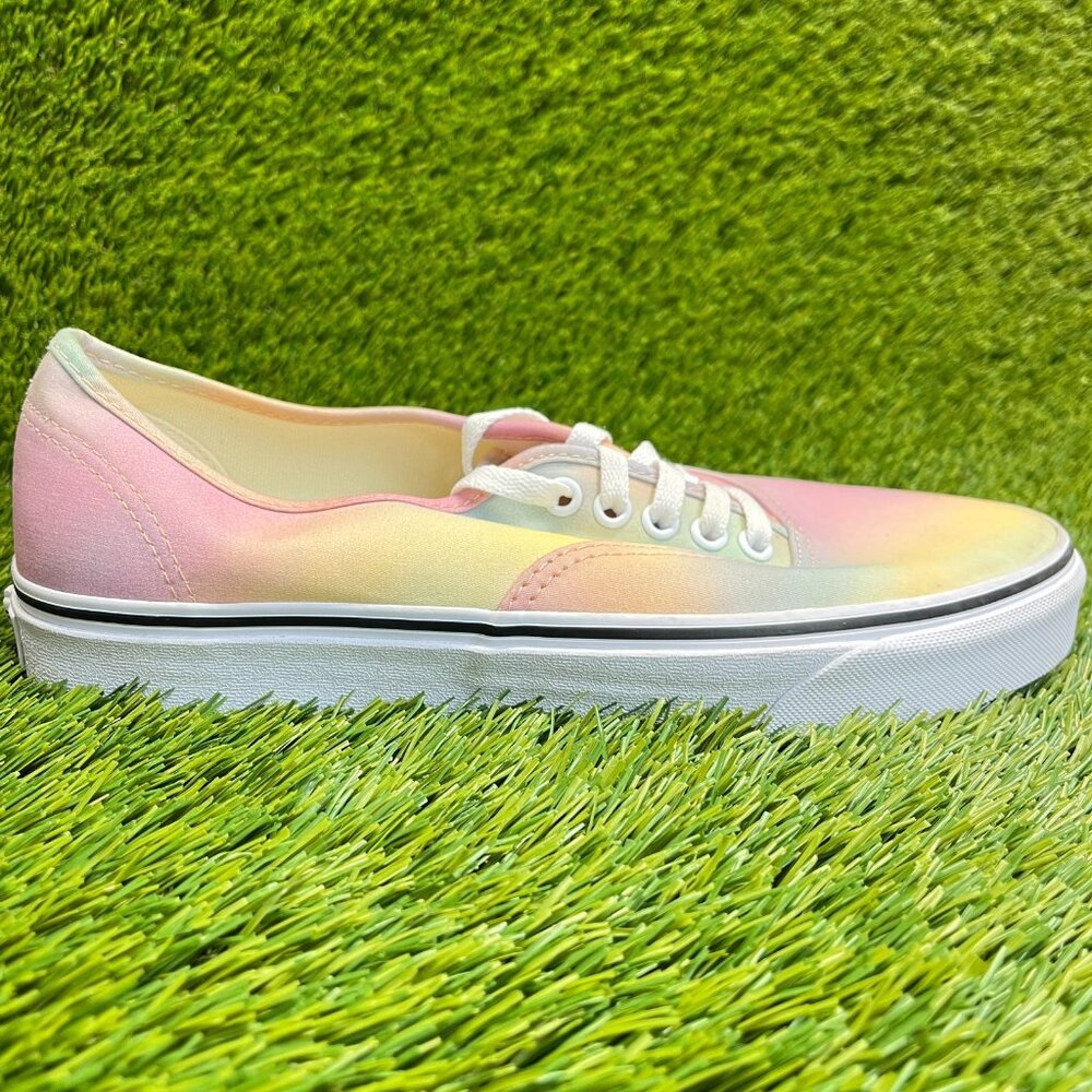 Vans Authentic Aura Shift Mens Size 9 Pink Yellow Athletic‎ Skate Shoes Sneakers